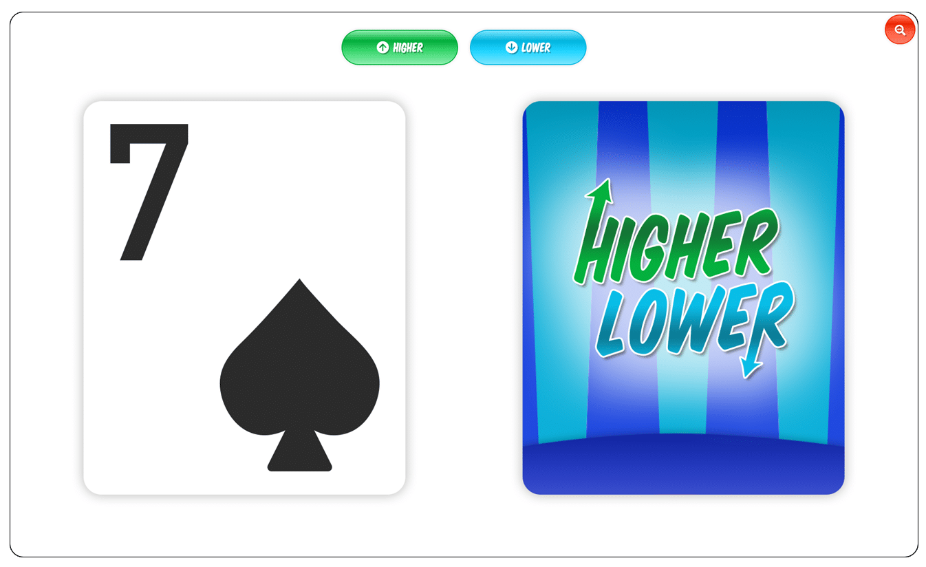 higher or lower game screen 2